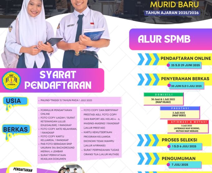SISTEM PENERIMAAN MURID BARU (SPMB) SMP NEGERI 1 LUMBIS TAHUN AJARAN 2025/2026